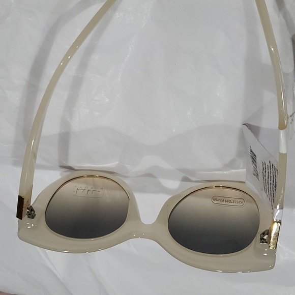 Nicole Miller‎ bone cream gold studded ombre gradient lens sunglasses new main image 9
